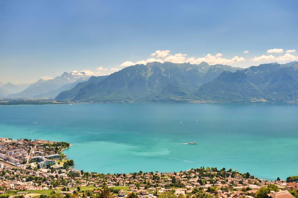 vecteezy aerial view of vevey city canton of vaud switzerland 34868379