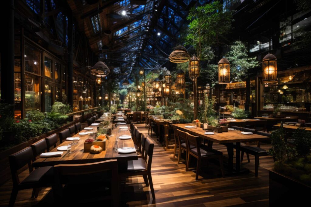 inside restaurant situation night view. Things to Do in Kyoto Japan