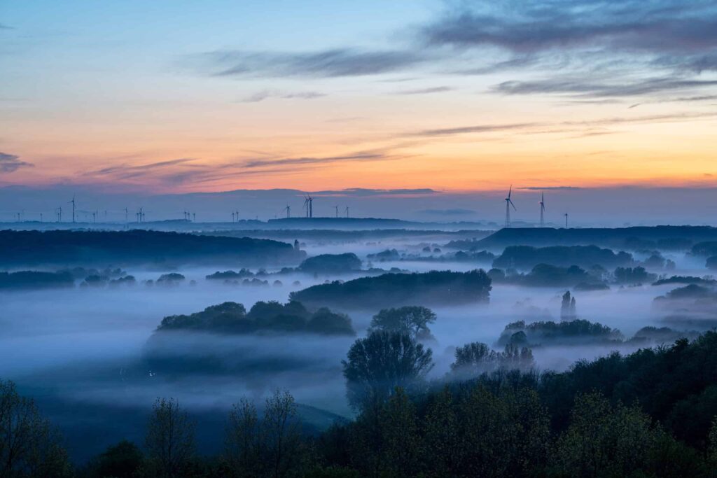 Lower Rhine area during sunset, North Rhine Westphalia, Germany. The Ultimate Guide to the Weather in Germany: Climate Insights Revealed